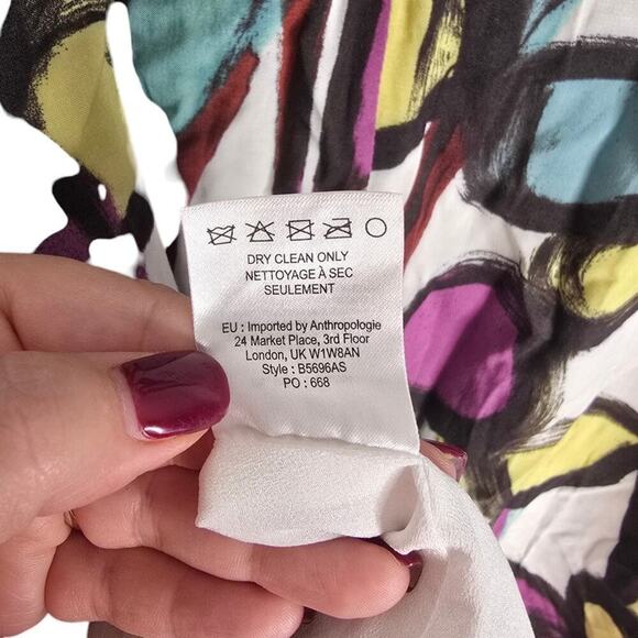 Anthropologie Tabitha Womens Abstract Floral Sleeveless Midi Dress Multicolor 6 - Picture 7 of 7